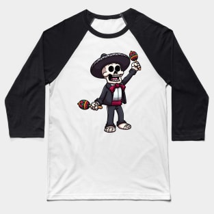 Mariachi Skeleton Baseball T-Shirt
